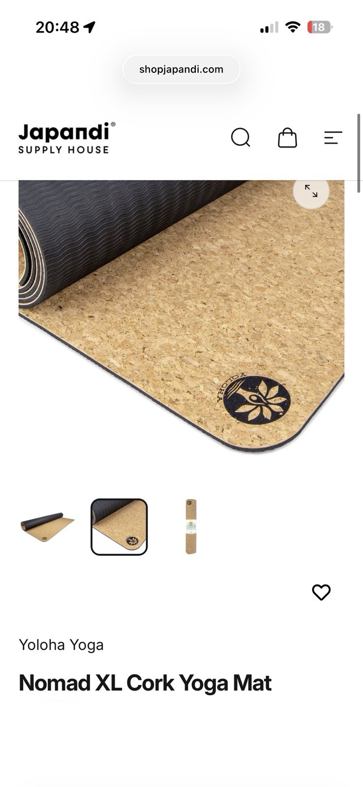 Yoloha Yoga XL Nomad Cork Yoga Mat