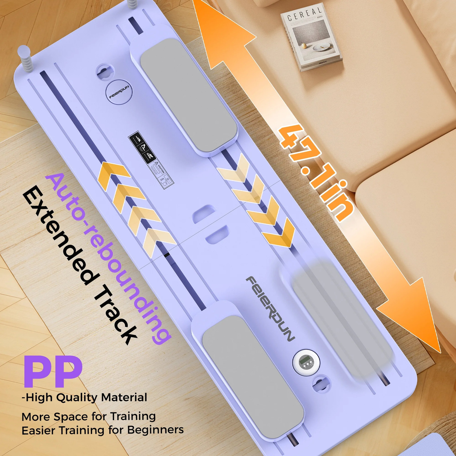 5-in-1 Folding Pilates Board, Portable Home Reformer for Women (Purple)