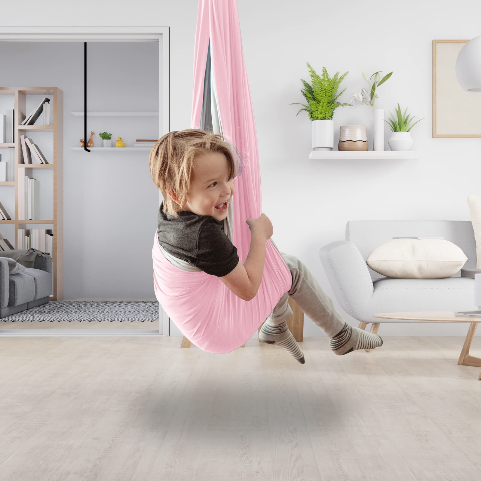MINGLEWOOD Sensory Swing for Kids – Indoor Swing Set with 360° Swivel