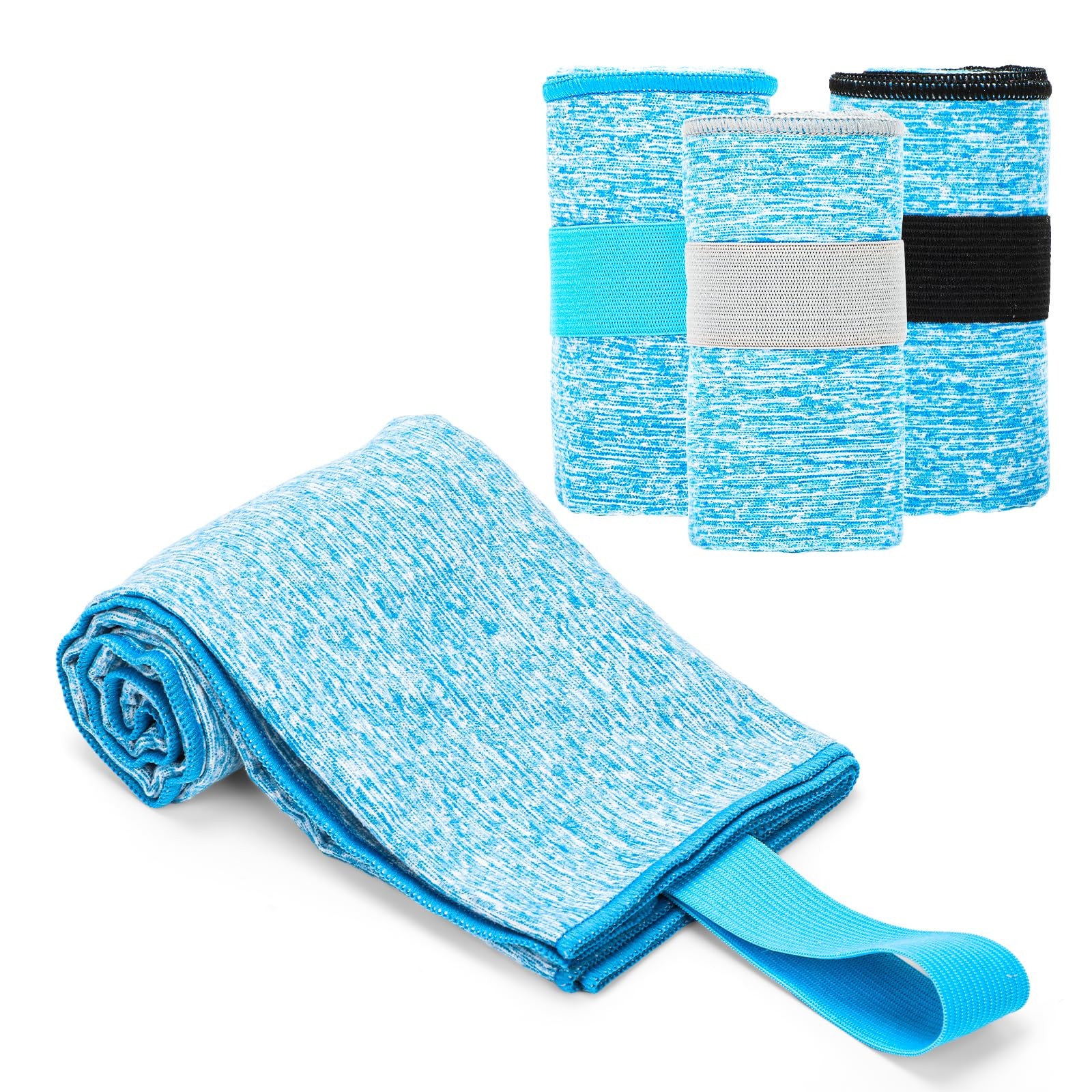 KISS QUEEN 3 Pack Microfiber Gym Towel Quick Dry Sweat Standard, 3 Pack(blue)