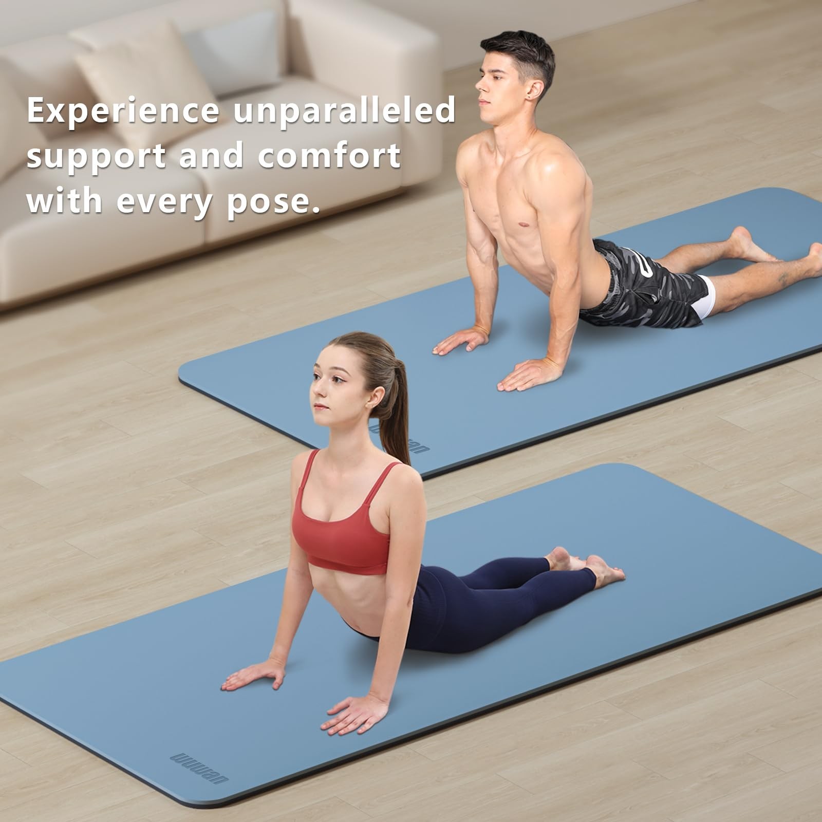 Wide Yoga Mat-80cm Non Slip Extra Thick 1/3 » Fitness Exercise Mat TPE Materi…