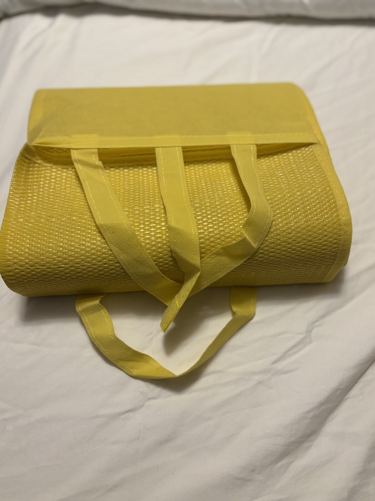 Yellow Beach / Yoga Mats Inflatable Pillow Attached Carry Straps New* Lot #4