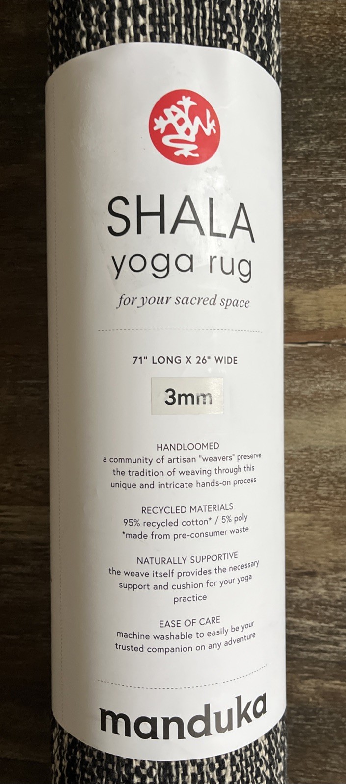 Manduka Shala Yoga Rug 71&Prime; Outdoor Yoga & Meditation Black Heather