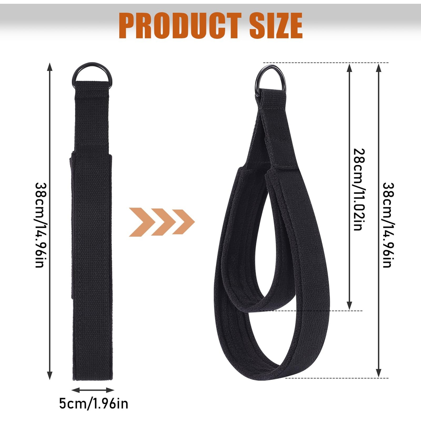 Pilates Straps – Double Loop D-Ring Straps for Reformer, Padded, Home Gym Workou