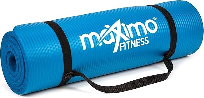 Exercise Mat 183cm x 60cm 12mm Thick NBR Foam Yoga Pilates Stretching Mat with