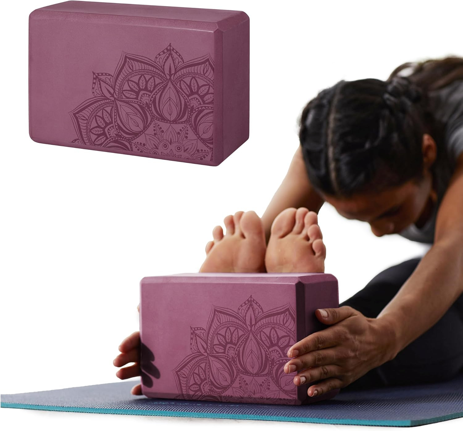 Gaiam Yoga Block – Supportive Latex-Free Eva Foam – Soft Non-Slip Surface with B