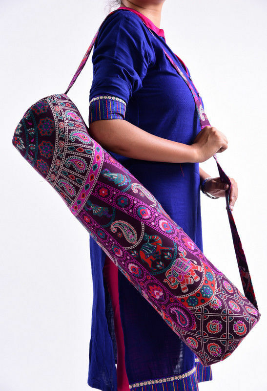 New Indian Yoga Bag Handmade Mandala Yoga Mat Carrier Bag with Shoulder Strap