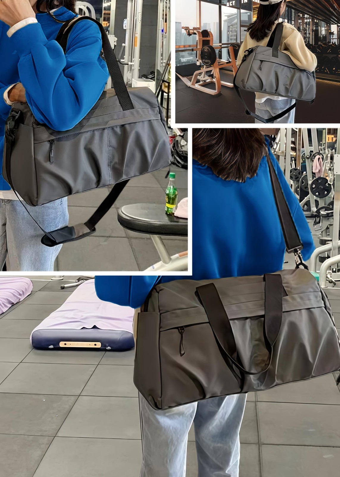 Gym Bag for Women/Men with Shoes Compartment, Small Fitness Sports Bag with W…