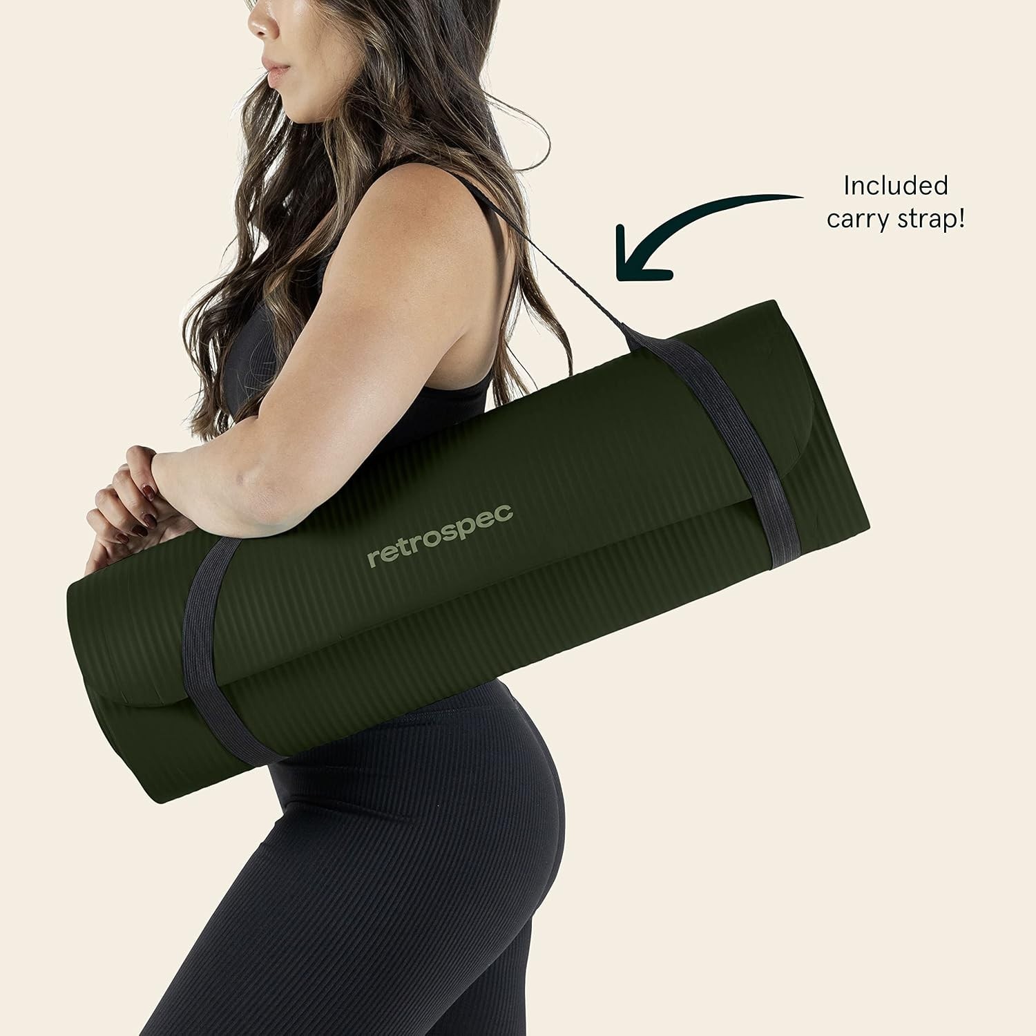 Solana 1-Inch Thick Non-Slip Yoga Mat with Strap – Comfort for Every Workout