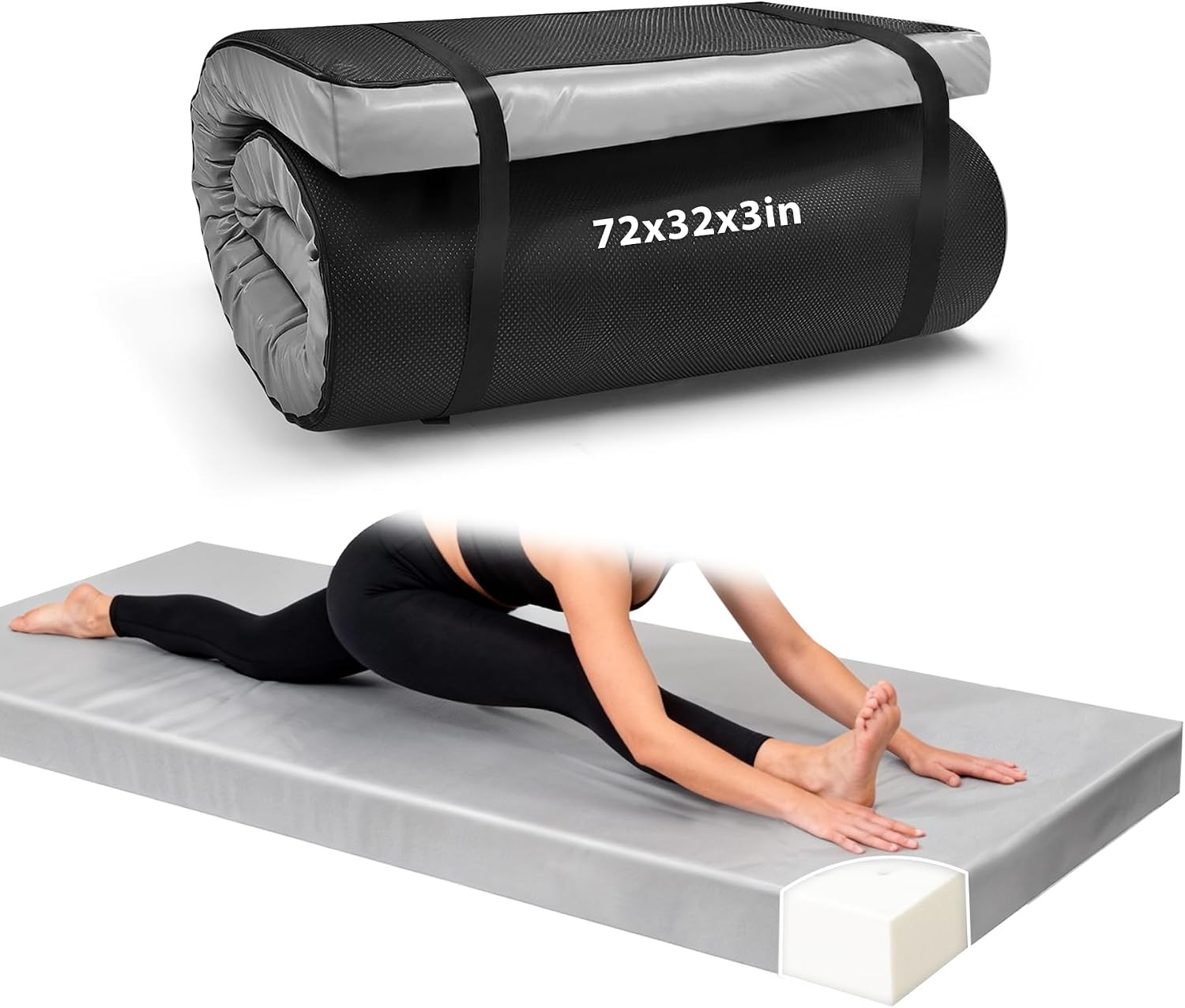 3 Inch Extra Thick Yoga Mat 6 * 2.5Ft Thick Extra Wide Workout Mat, Non Slip Foa