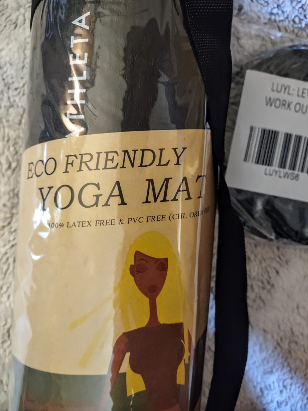 Athleta Eco Friendly Yoga Mat Workout Set: Gliding Discs & Band Black Latex Free