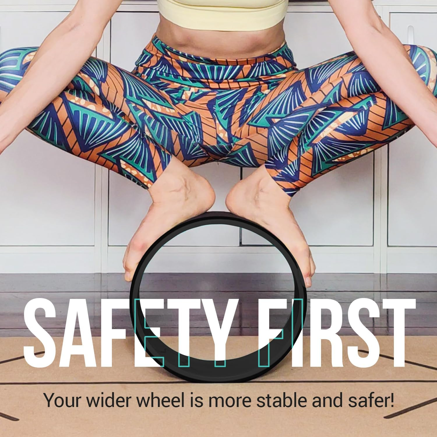 Extra Wide Yoga Wheel, Mini Yoga Wheel – Beginner Friendly Yoga Kit. More Comfor
