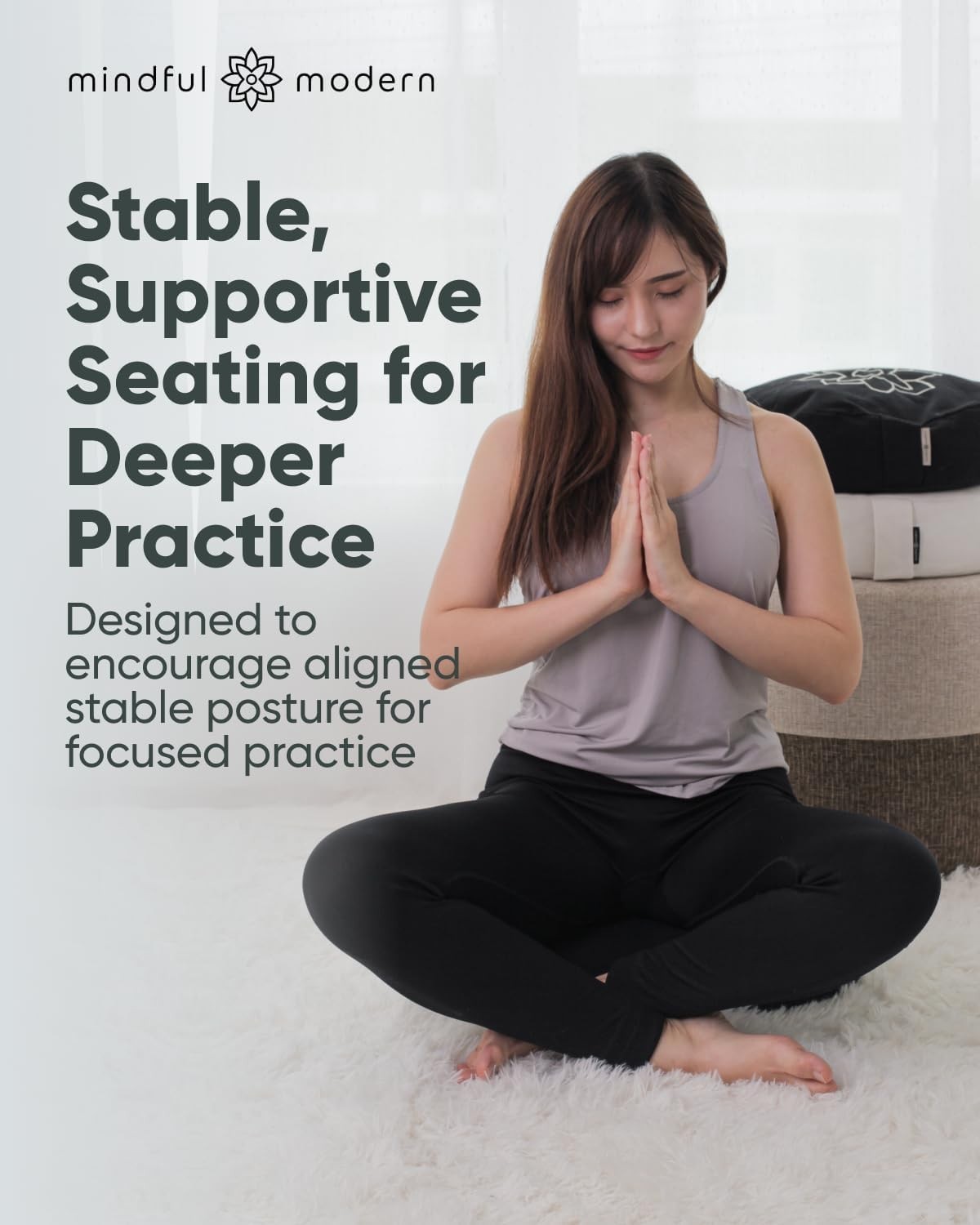 Mindful & Modern Large Meditation Cushion for Zafu Yoga – Meditation Pillow f…