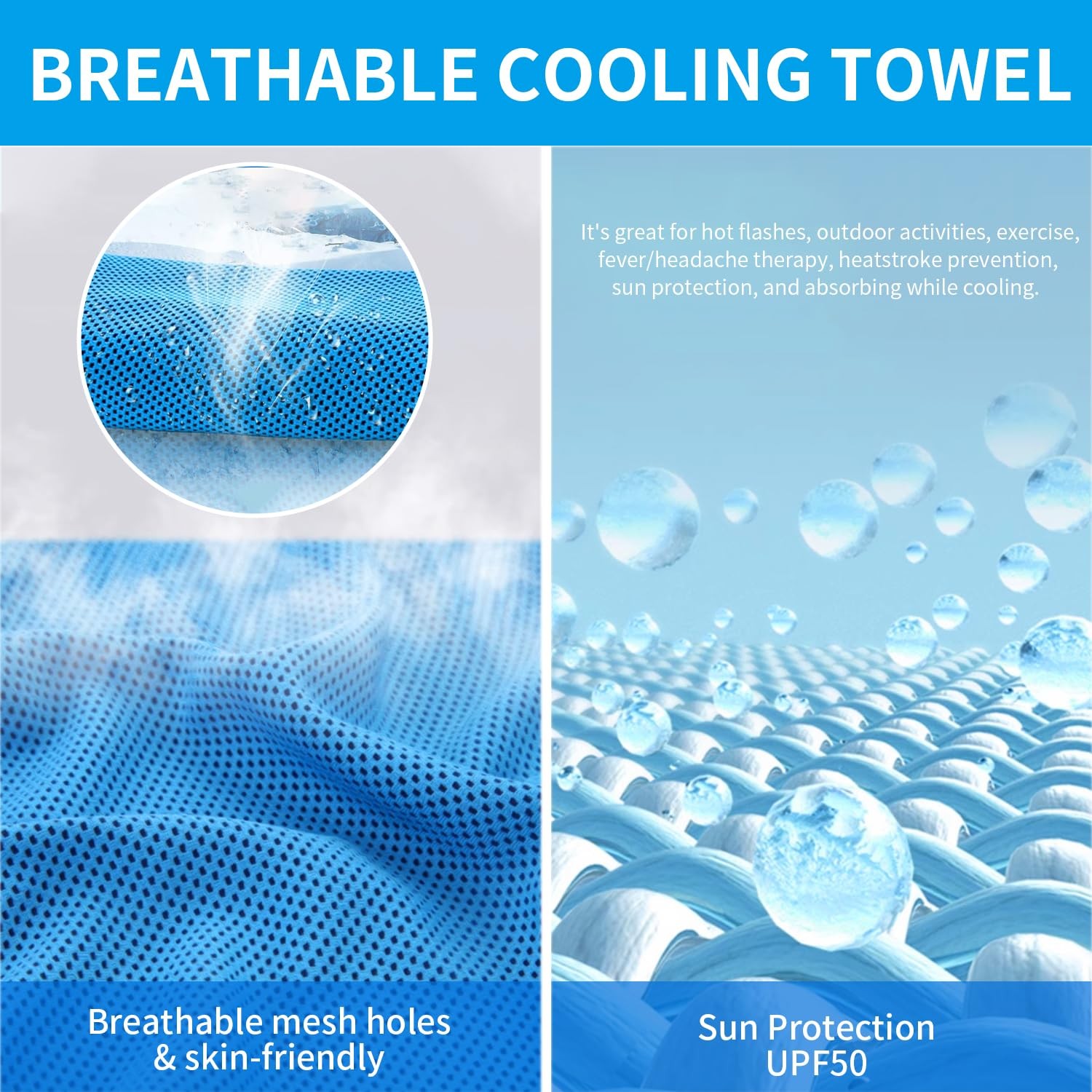 Puomue 5 Pack Cooling Towels, 40 Inches X 12 Inches, 40&Prime; X 12&Prime;, Multicolor