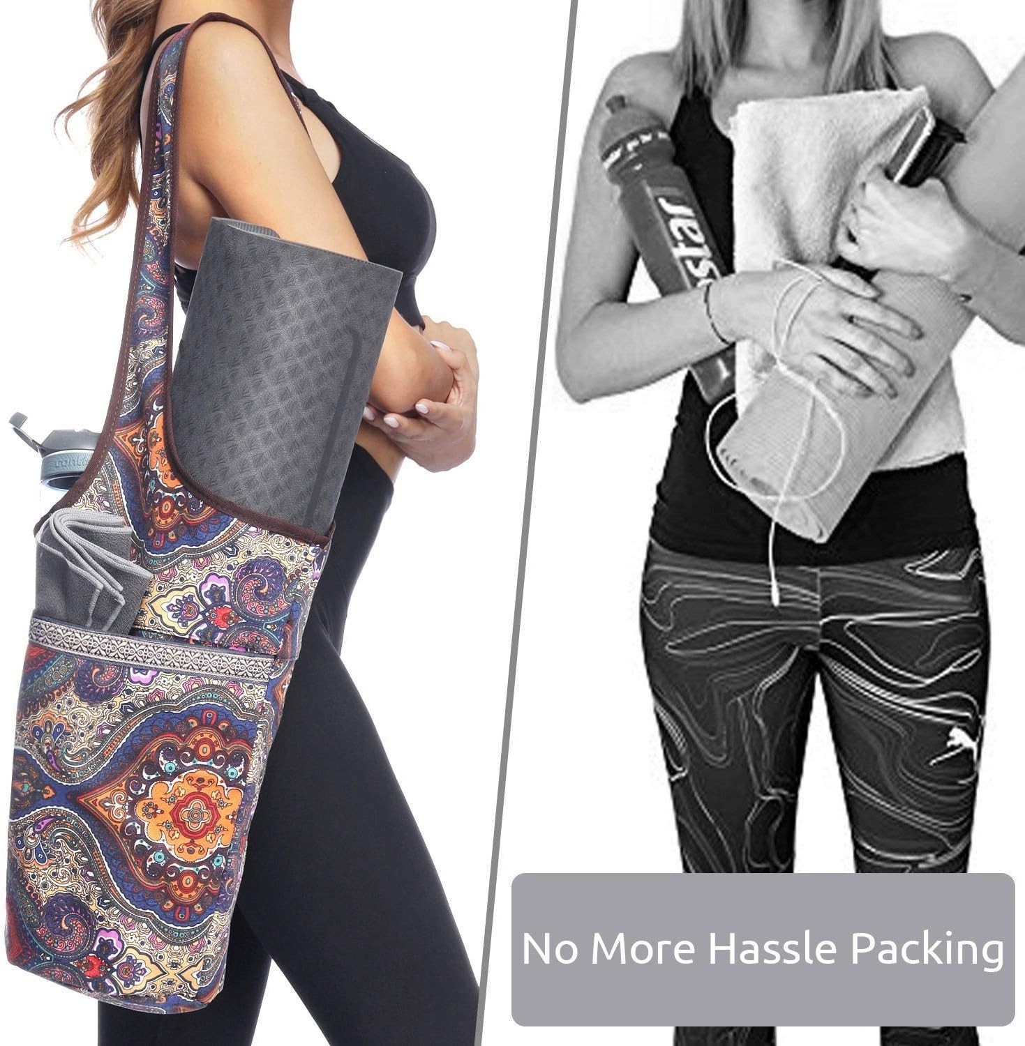 Yoga Mat Bag Yoga Bags with Large Size Pocket and Zipper Pocket, Fit Most Siz…