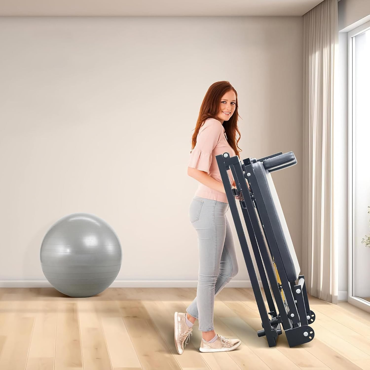 Foldable Pilates Reformer with Adjustable Heights & Jump Board Included