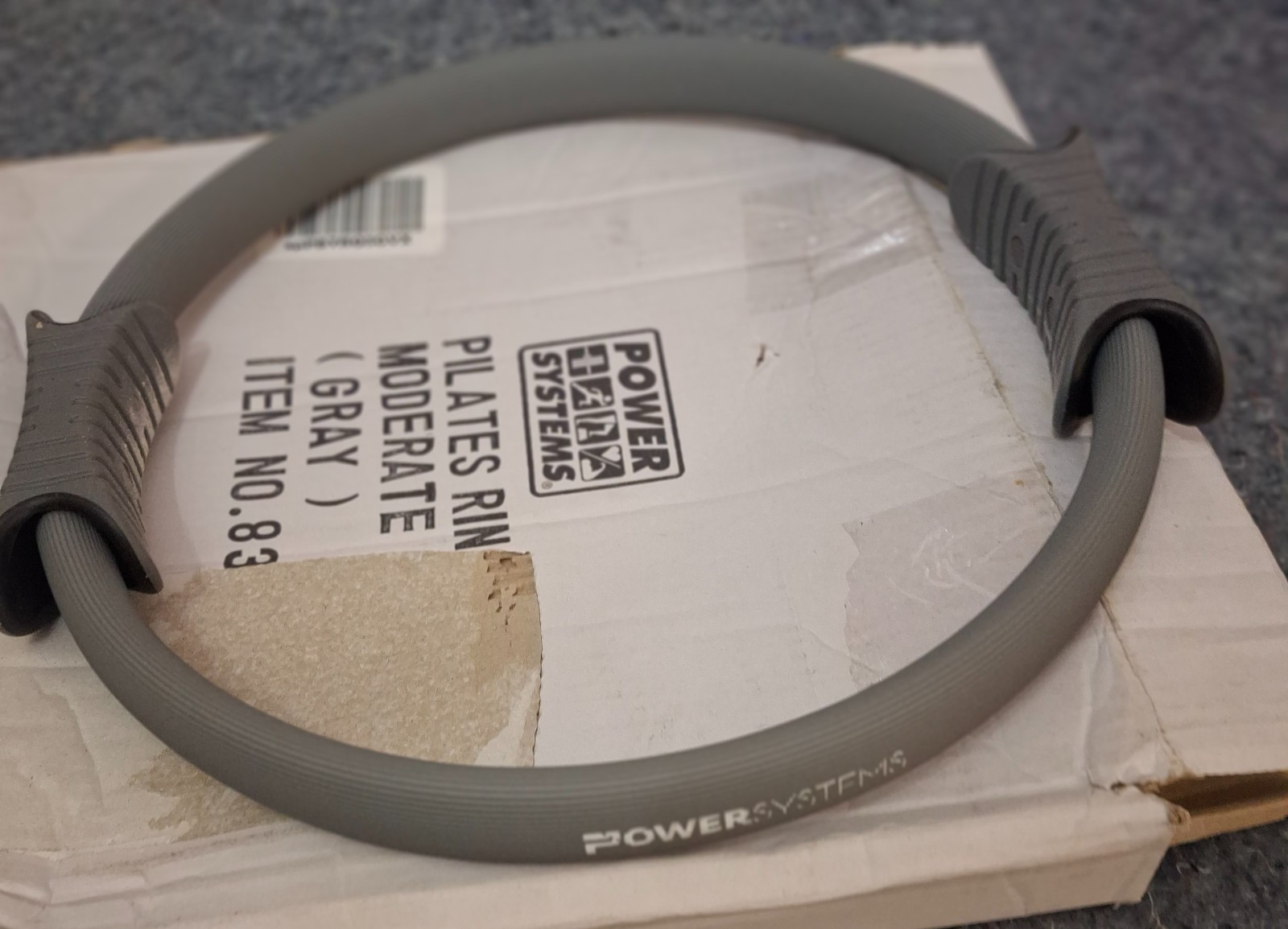 Power Systems Pilates Ring Moderate Gray 15&Prime; Round Circle Fitness Toning Yoga