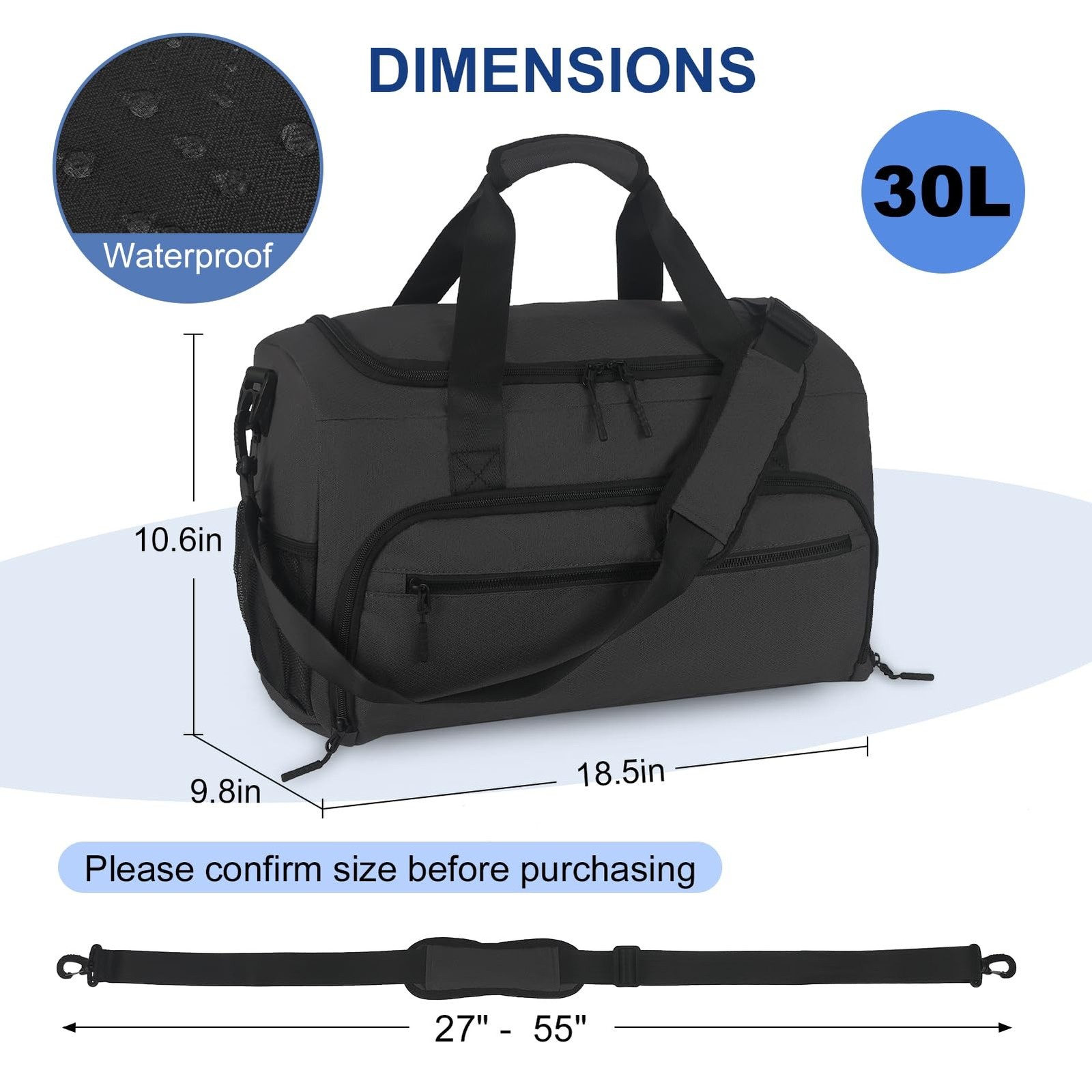 Gym Bag for Men Women, Sports Duffle Bag with Wet Pocket & Shoes Compartment,…