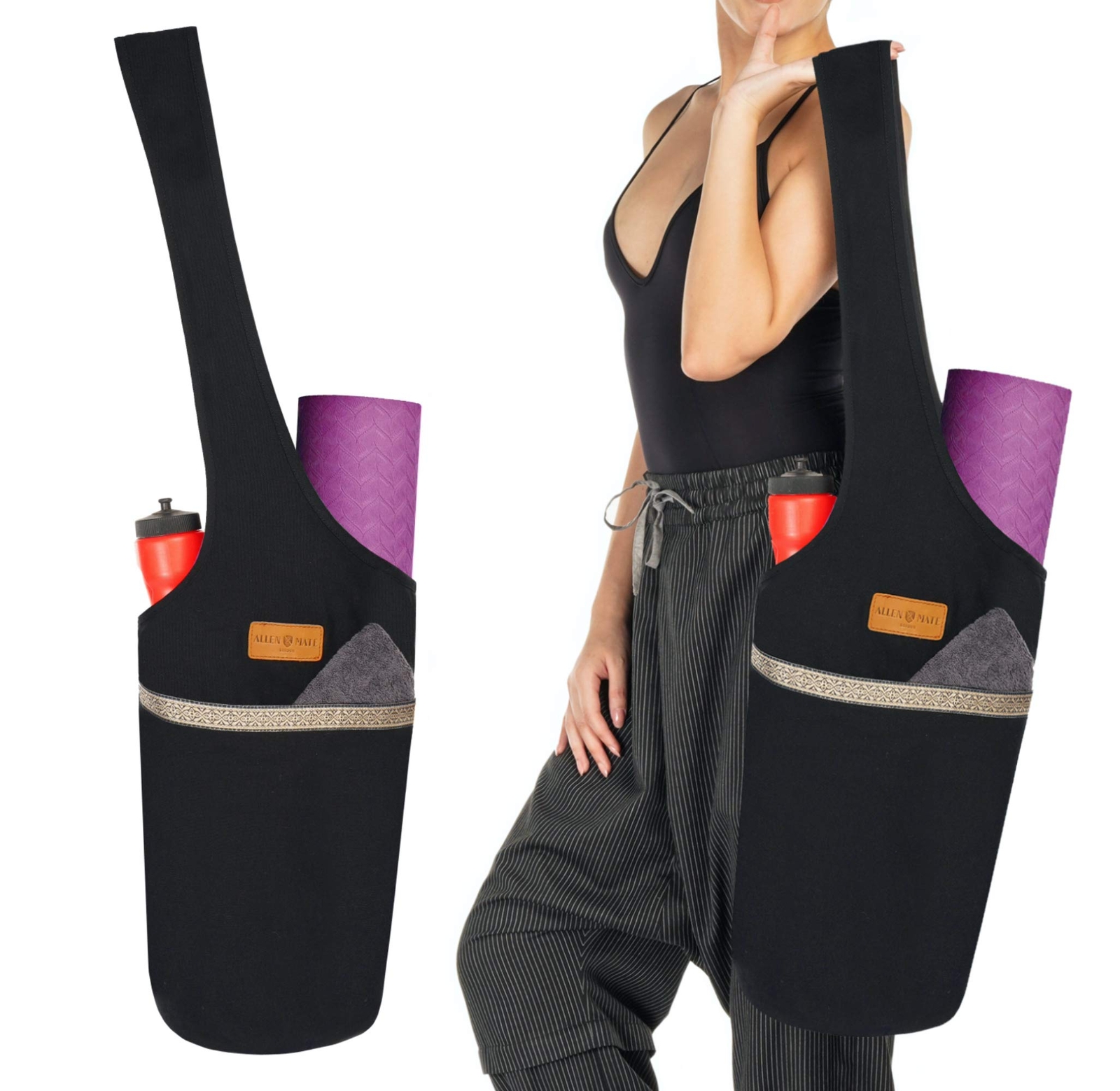 Unisex Yoga Exercise Mat Bag with Large Pocket Big Capacity Tote Shoulder