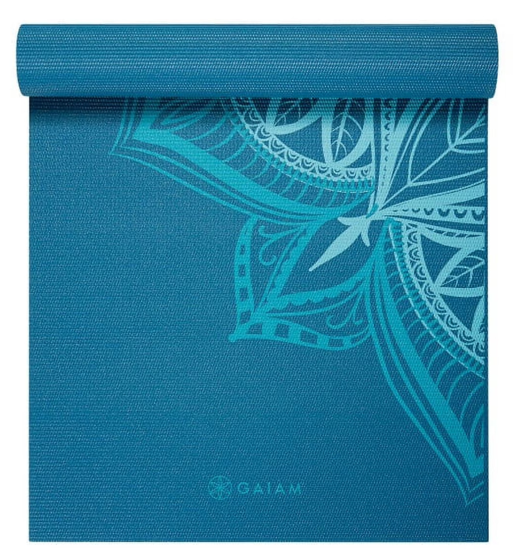 Gaiam Premium Print Yoga Mat Indigo Point 6mm Thick Exercise Fitness Pilates New