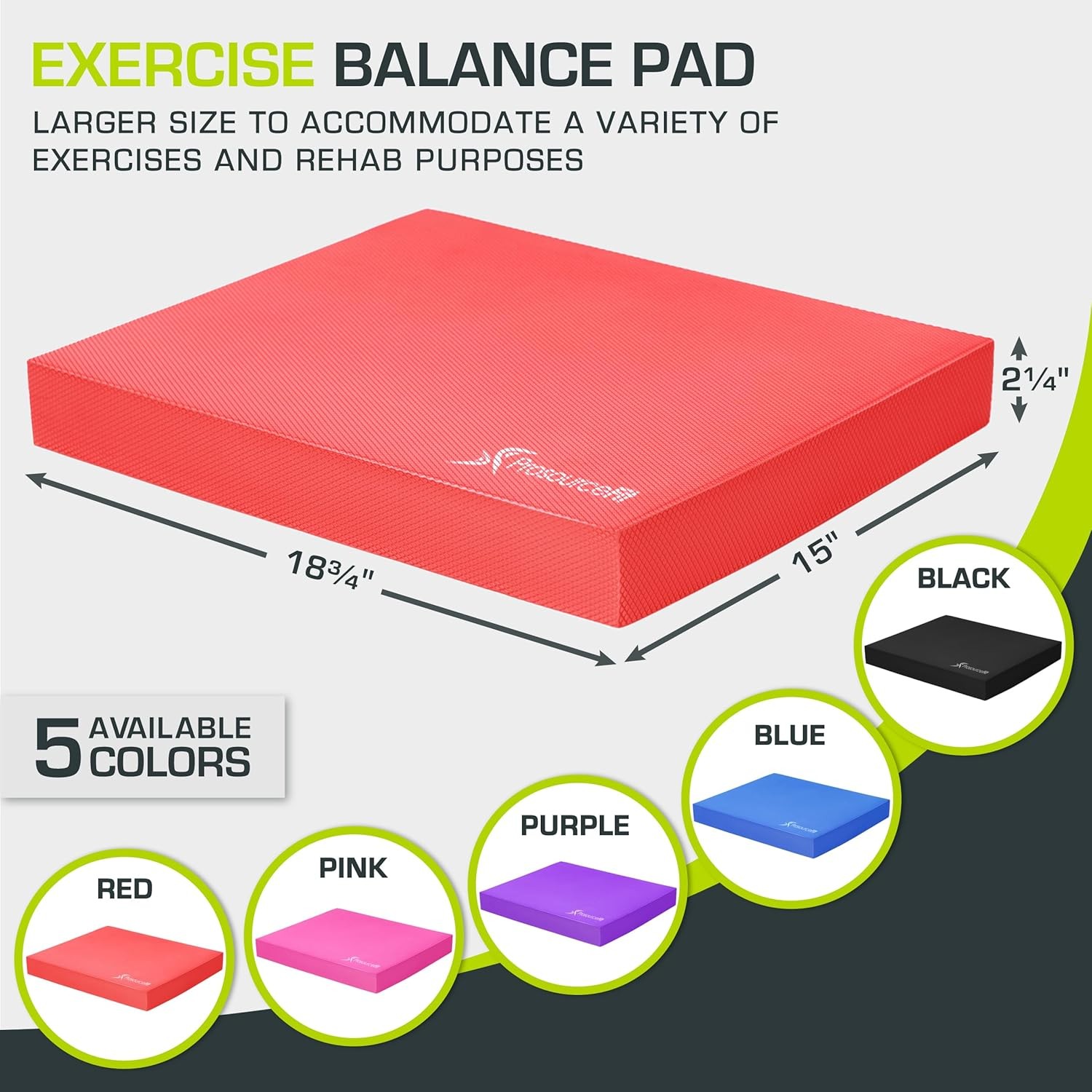 ProsourceFit Exercise Balance Pad Non-Slip Foam Mat Knee Pad