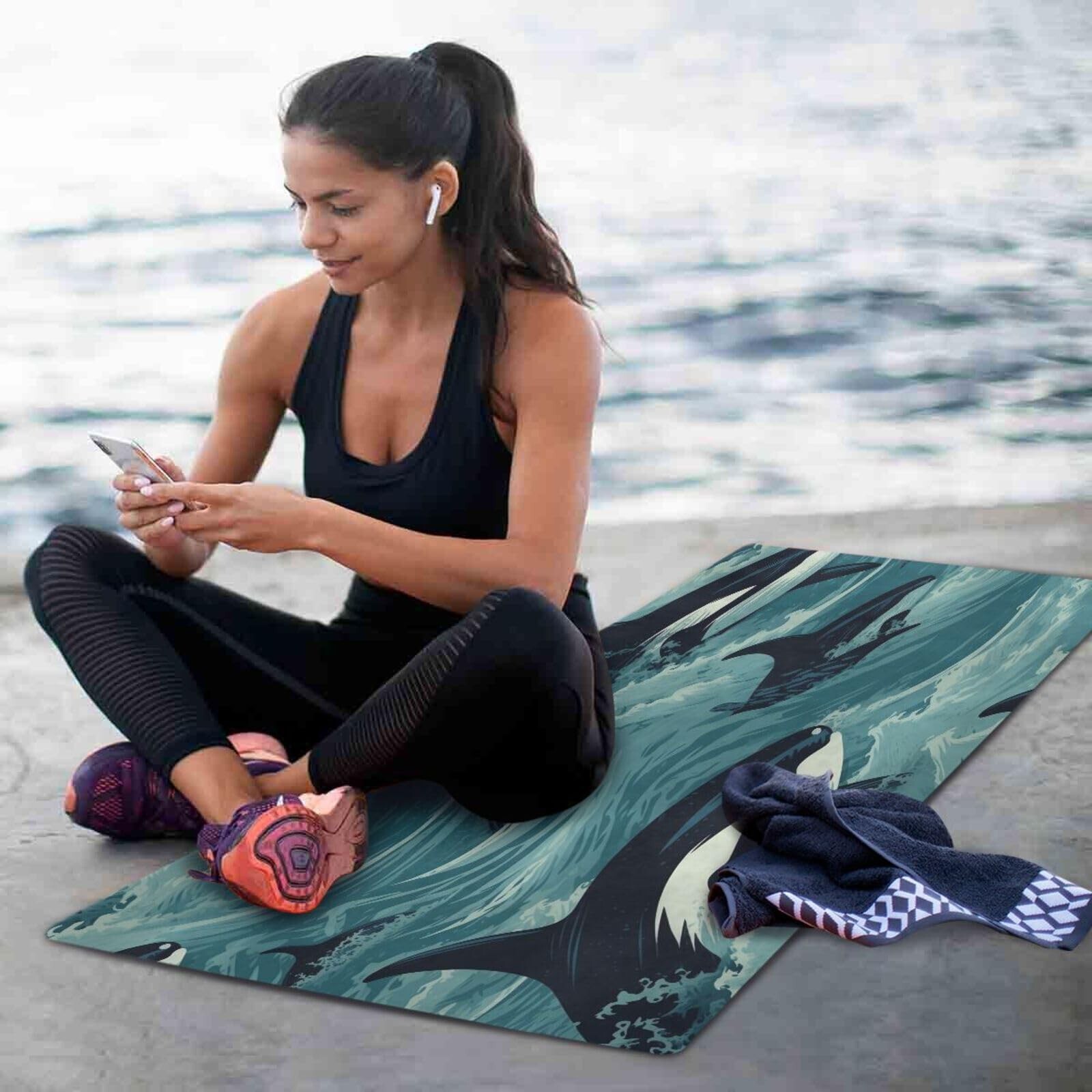 Yoga Mat Foldable Exercise Mats Gym Non Slip Workout Mat for Women and Men Pi…