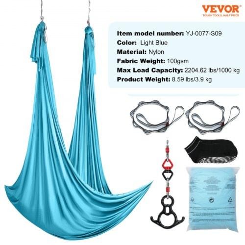 Aerial Silk Yoga Swing 11 Yards Aerial Yoga Hammock Kit with 100gsm
