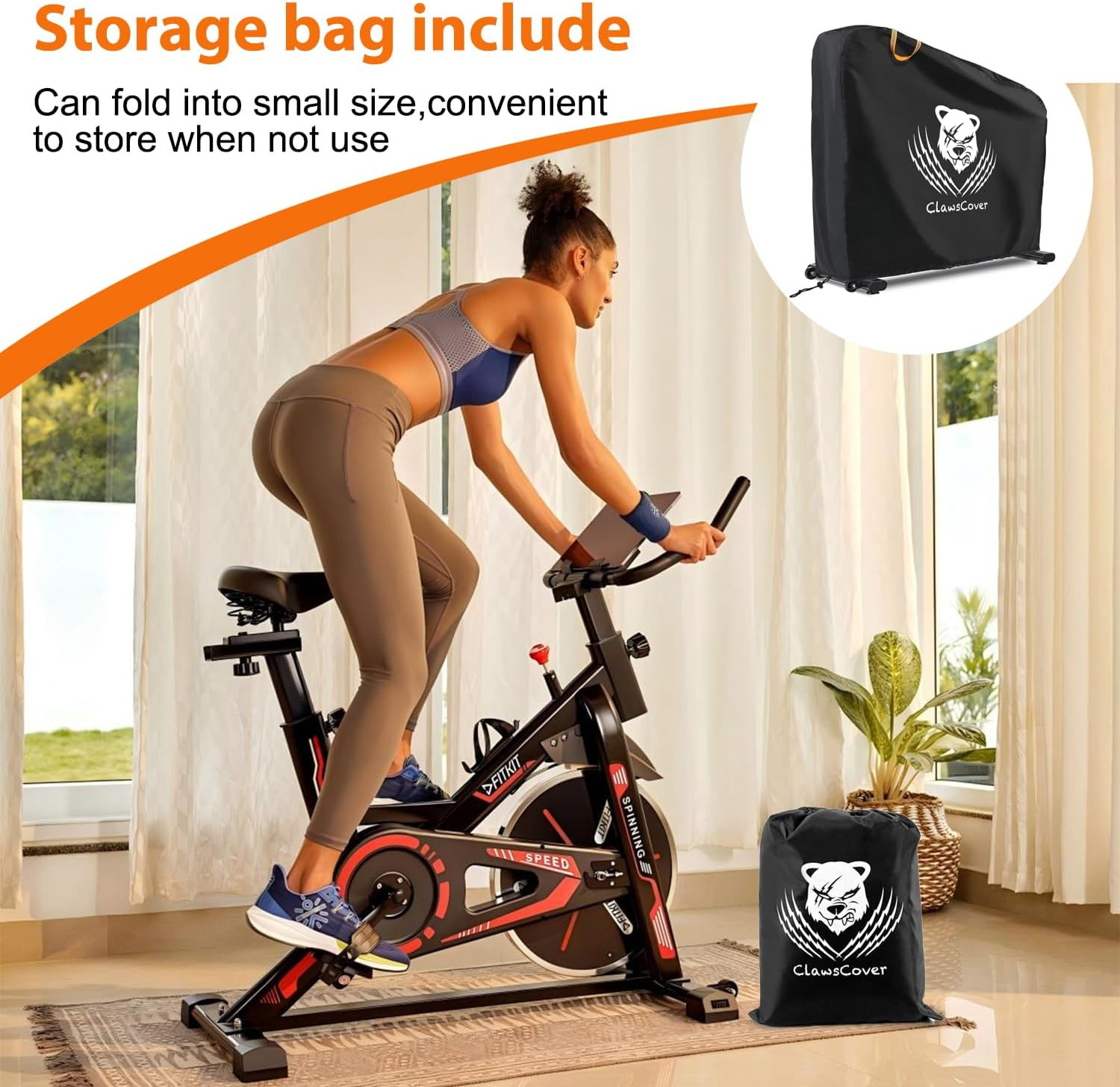 Exercise Bike Cover Waterproof Outdoor,Dust Poof,Drawstring,Storage Bag | Statio