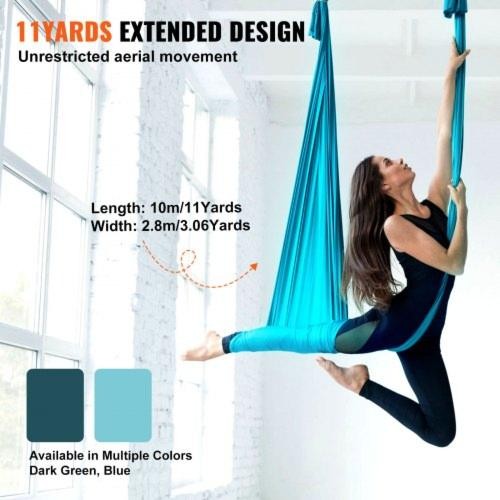 Aerial Silk Yoga Swing 11 Yards Aerial Yoga Hammock Kit with 100gsm