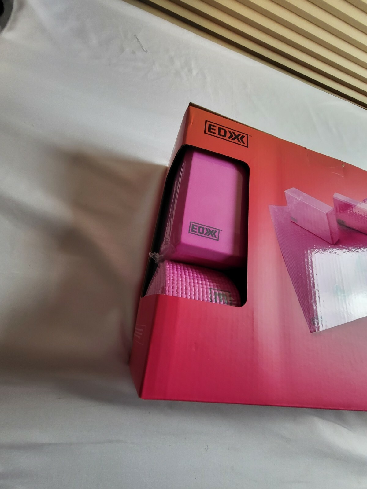 4 Piece Yoga Essentials Kit – Pink EDX Yoga Strap Foam Blocks Mat New