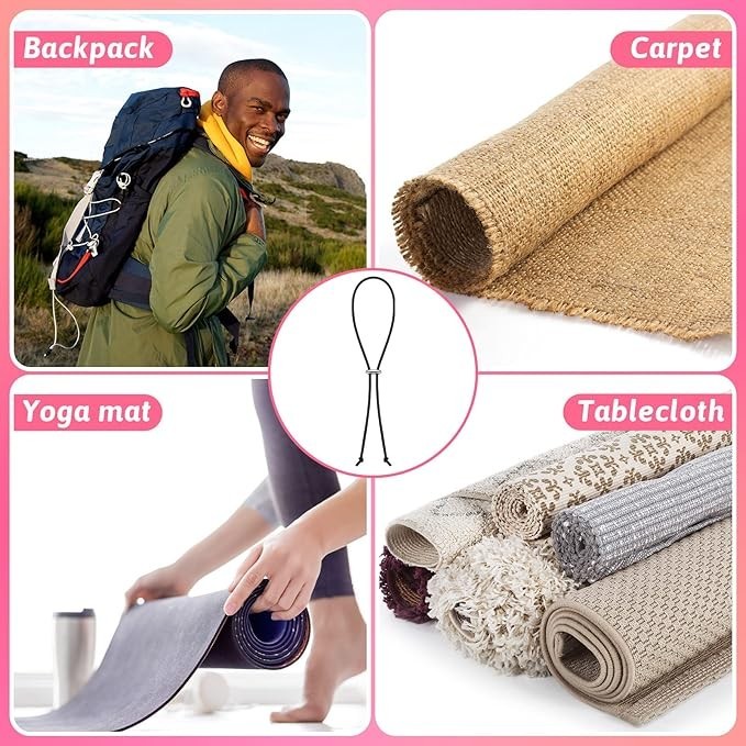 8 Pcs Yoga Mat Straps For Carrying Elastic Yoga Mat Band Storage Yoga Mat Strap
