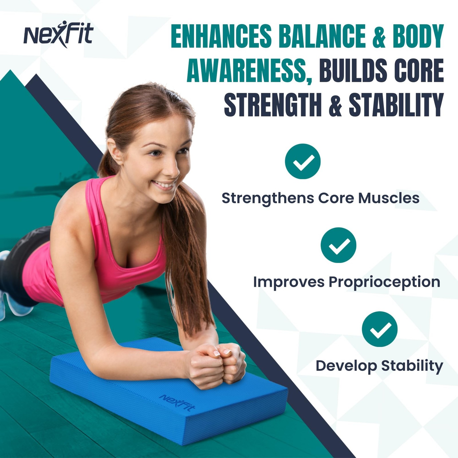 High-Density Balance Pad – Durable TPE Foam Balance Pad Physical Therapy, Foa…
