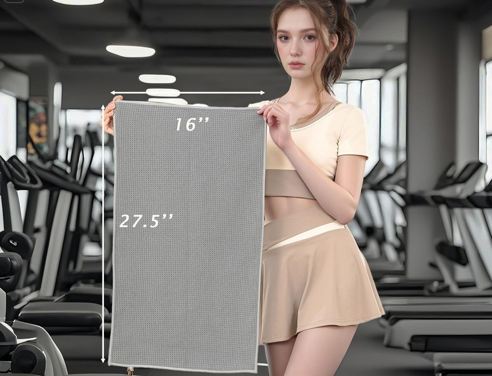 Microfiber Gym Towels 3 Pack, Quick-Drying Yoga Towels for Sport, Workout Equ…