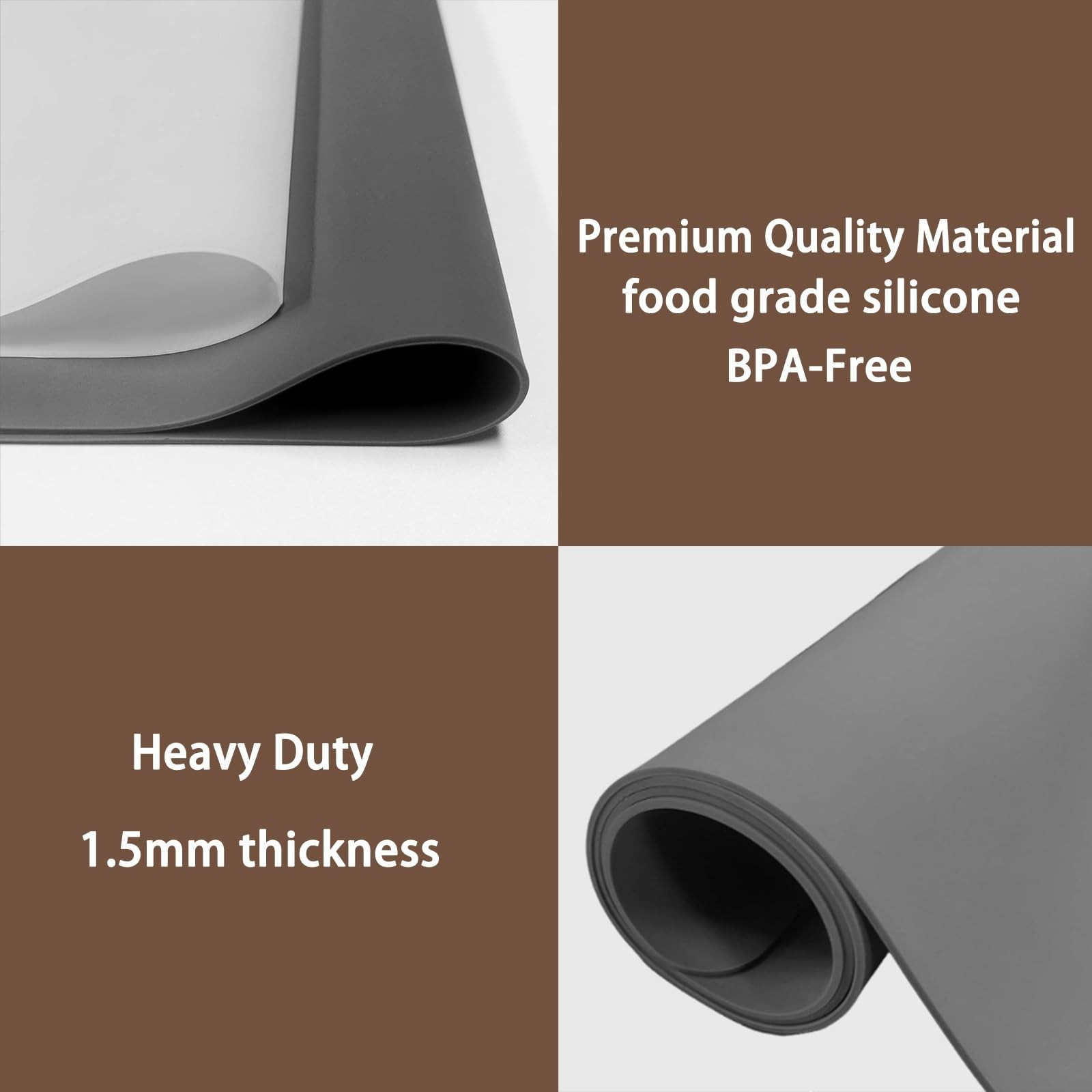47.3 »x23.6 »(120cmx60cm) Extra Large Silicone Mat for Kitchen Counter, 1.4MM…