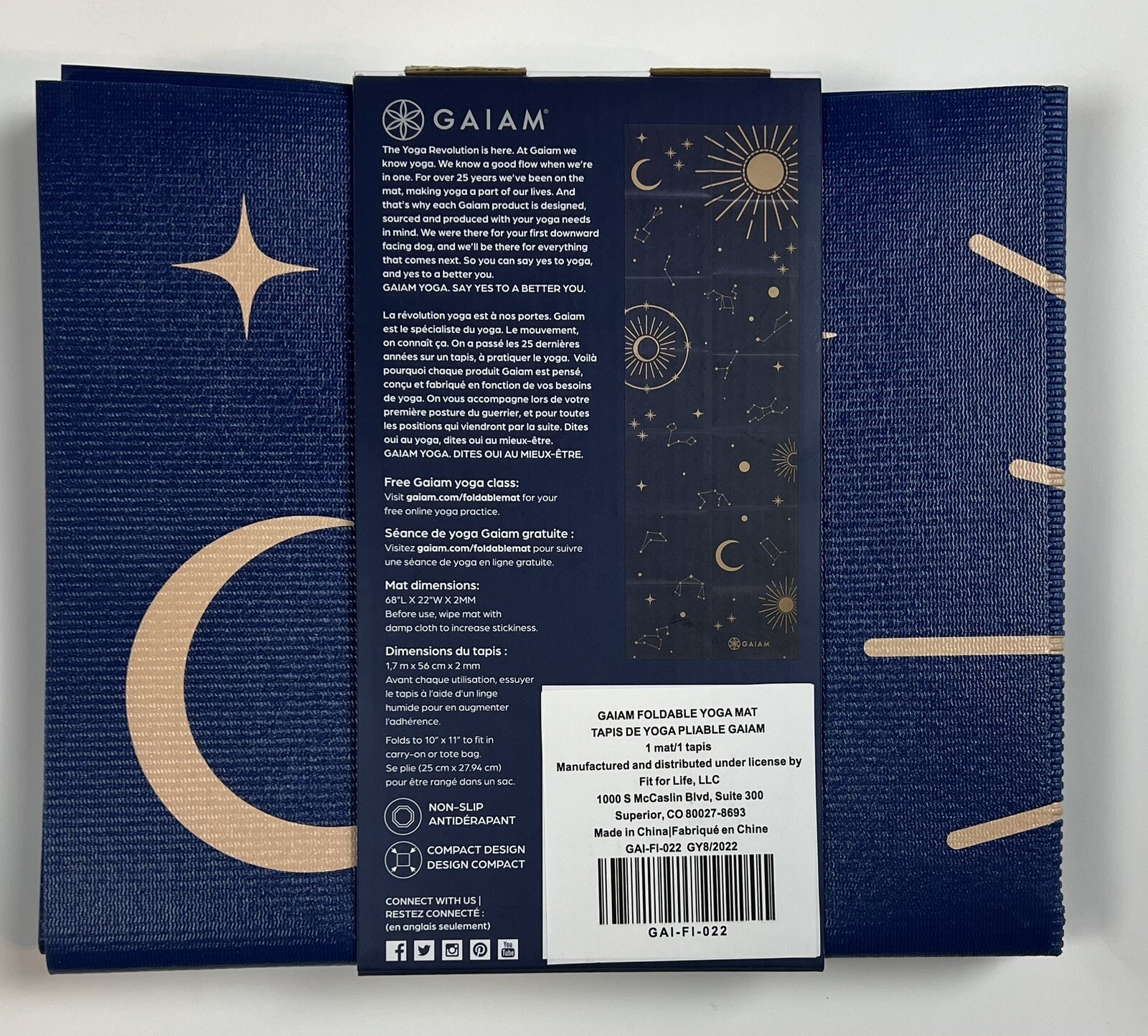 YOGA MAT 2MM GAIAM Foldable Midsummer’s Night Astrology Zodiac Signs NEW