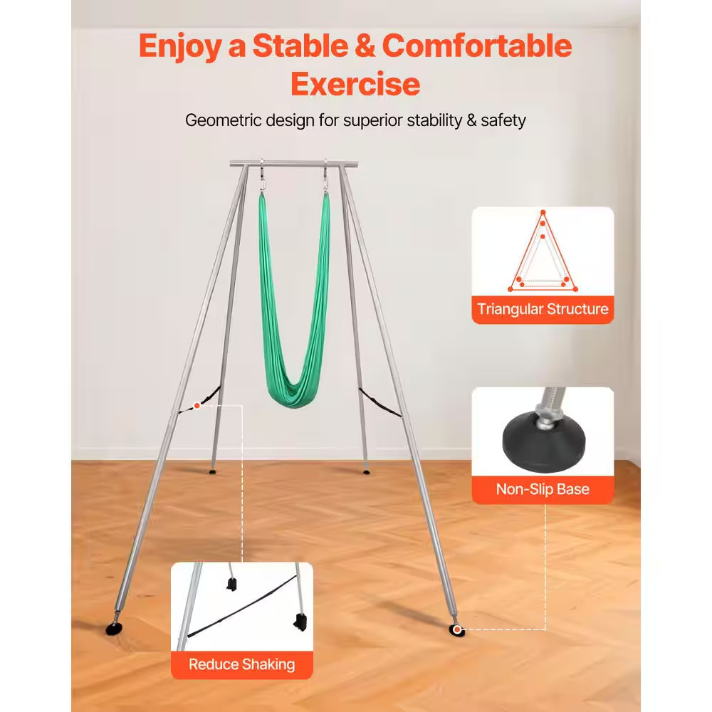 Yoga Stand Frame 9.6 Ft. Length Swing Stand, Max 551.2 Lbs. Load Triangular Stru
