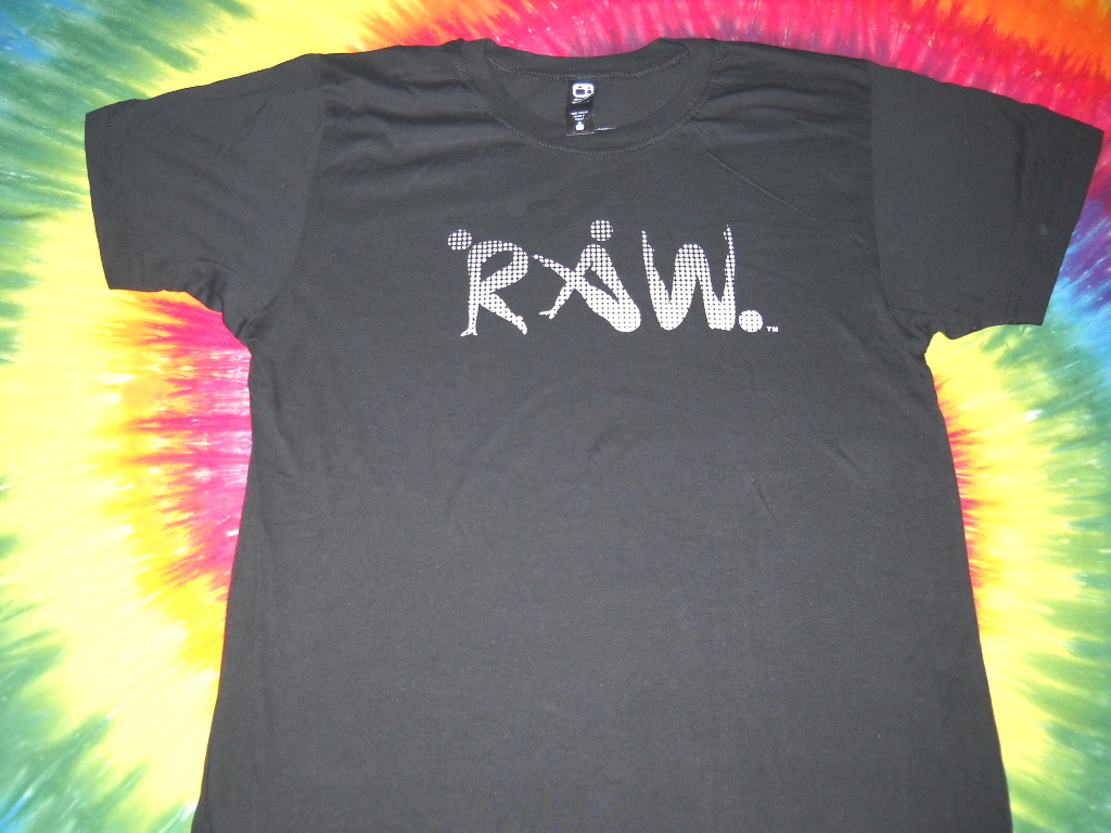 RAW VEGAN YOGA LOGO WORKOUT FITNESS BLACK WOMEN&rsquo;S SLIM T-SHIRT COTTON-MEDIUM-NEW