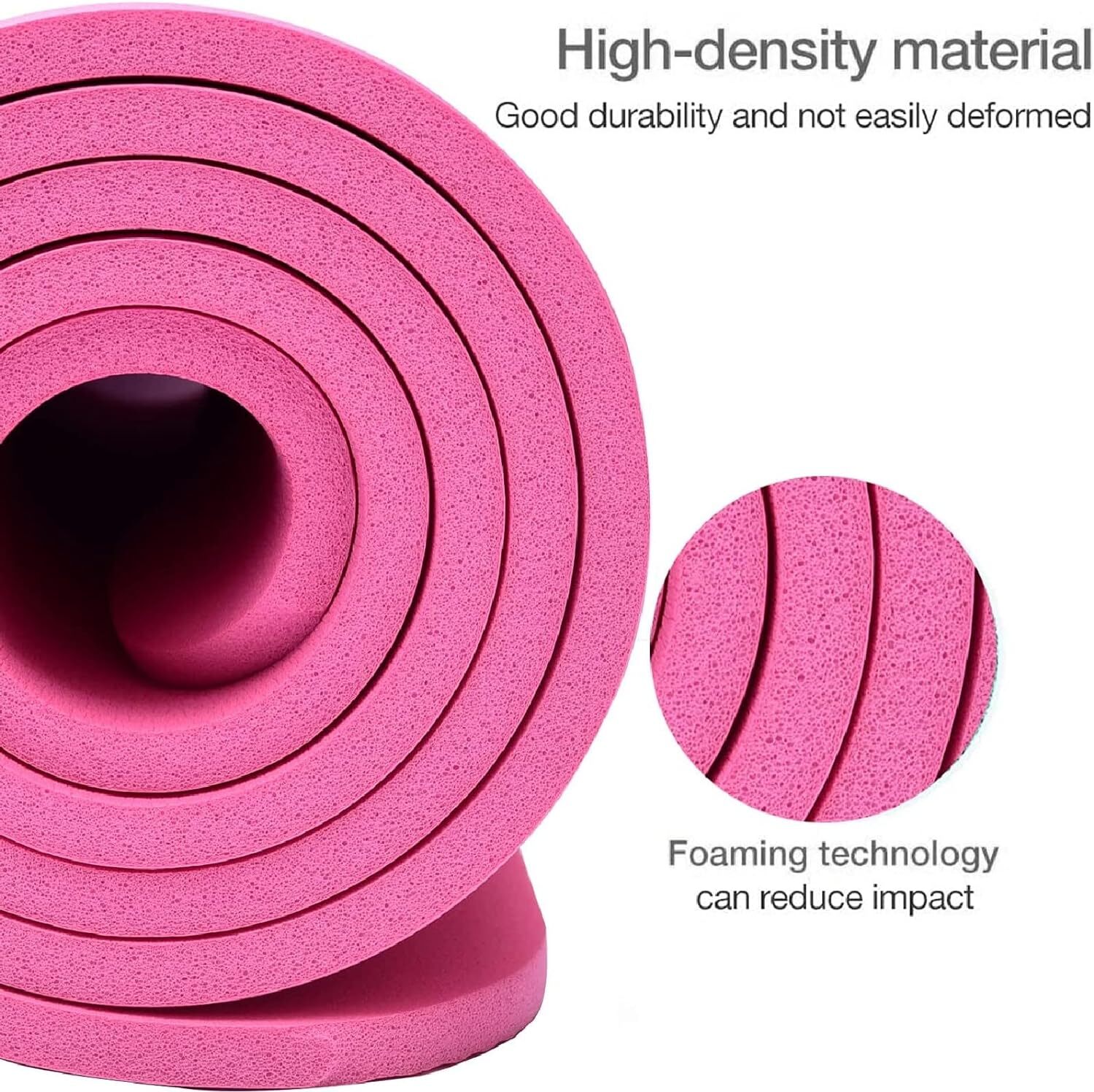 rutschfeste Gymnastikmatte, Rosa Yogamatte Stretching – Premium NBR Sportmatte