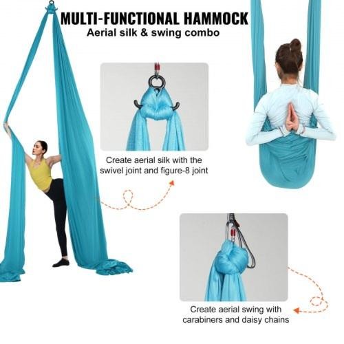 Aerial Silk Yoga Swing 11 Yards Aerial Yoga Hammock Kit with 100gsm