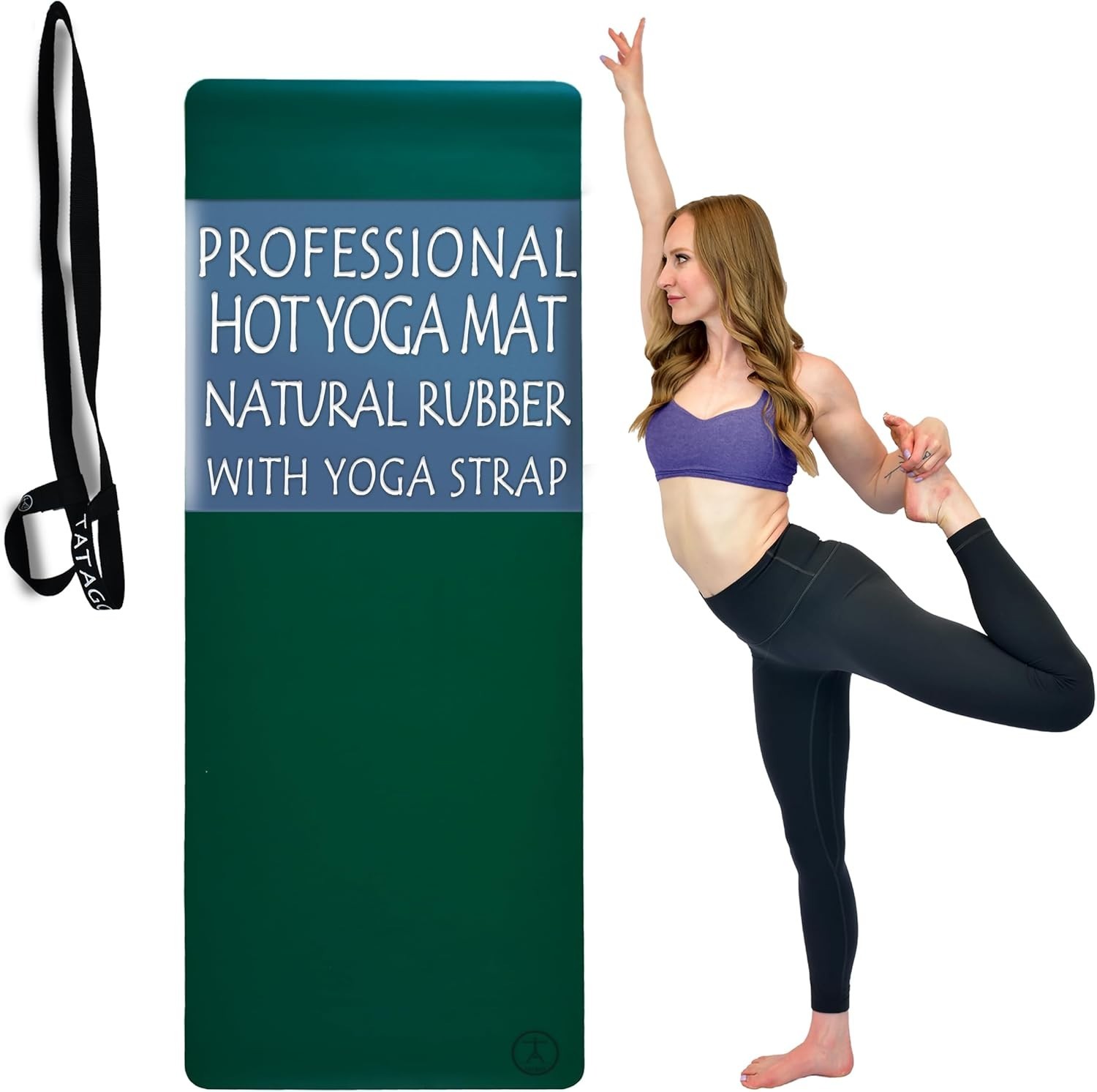 Non-Slip Exercise Mat with Strap