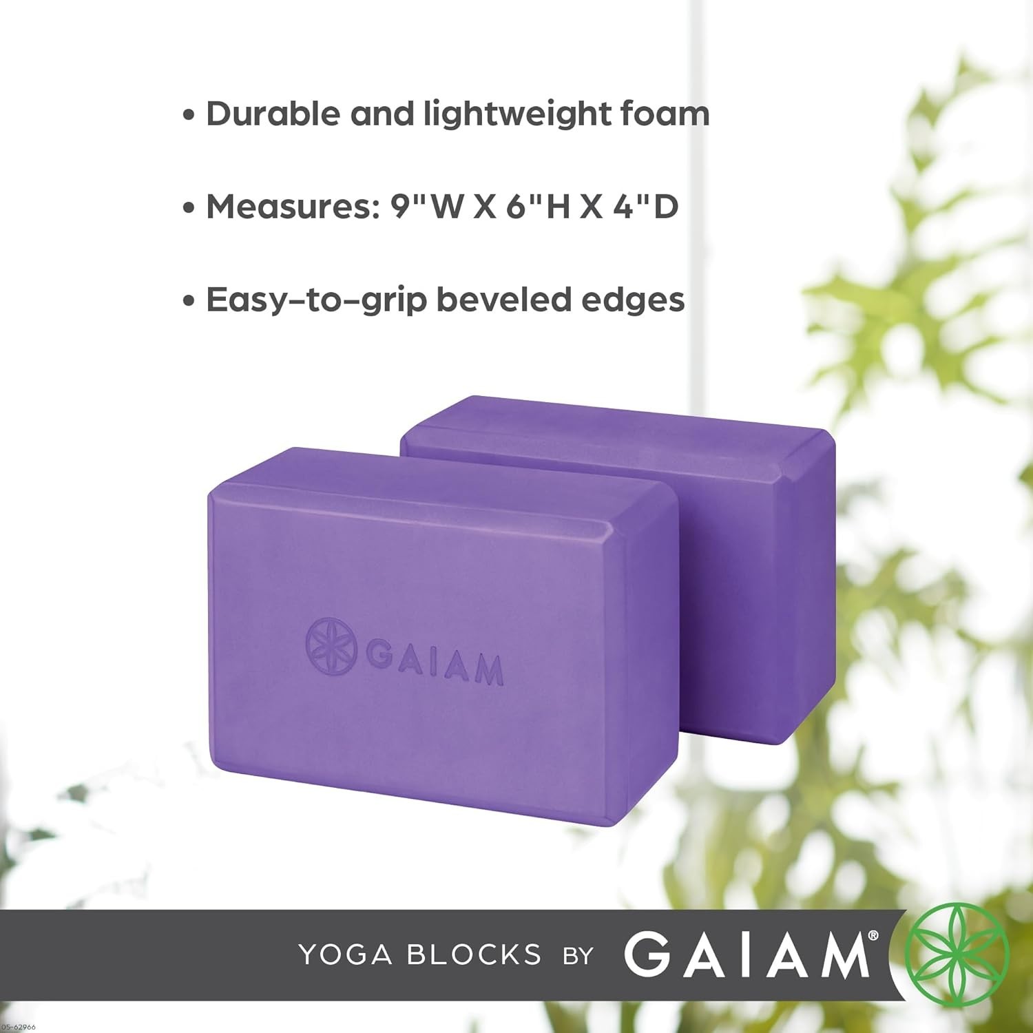 Gaiam Yoga Block – Supportive Latex-Free Eva Foam – Soft Non-Slip Surface with B