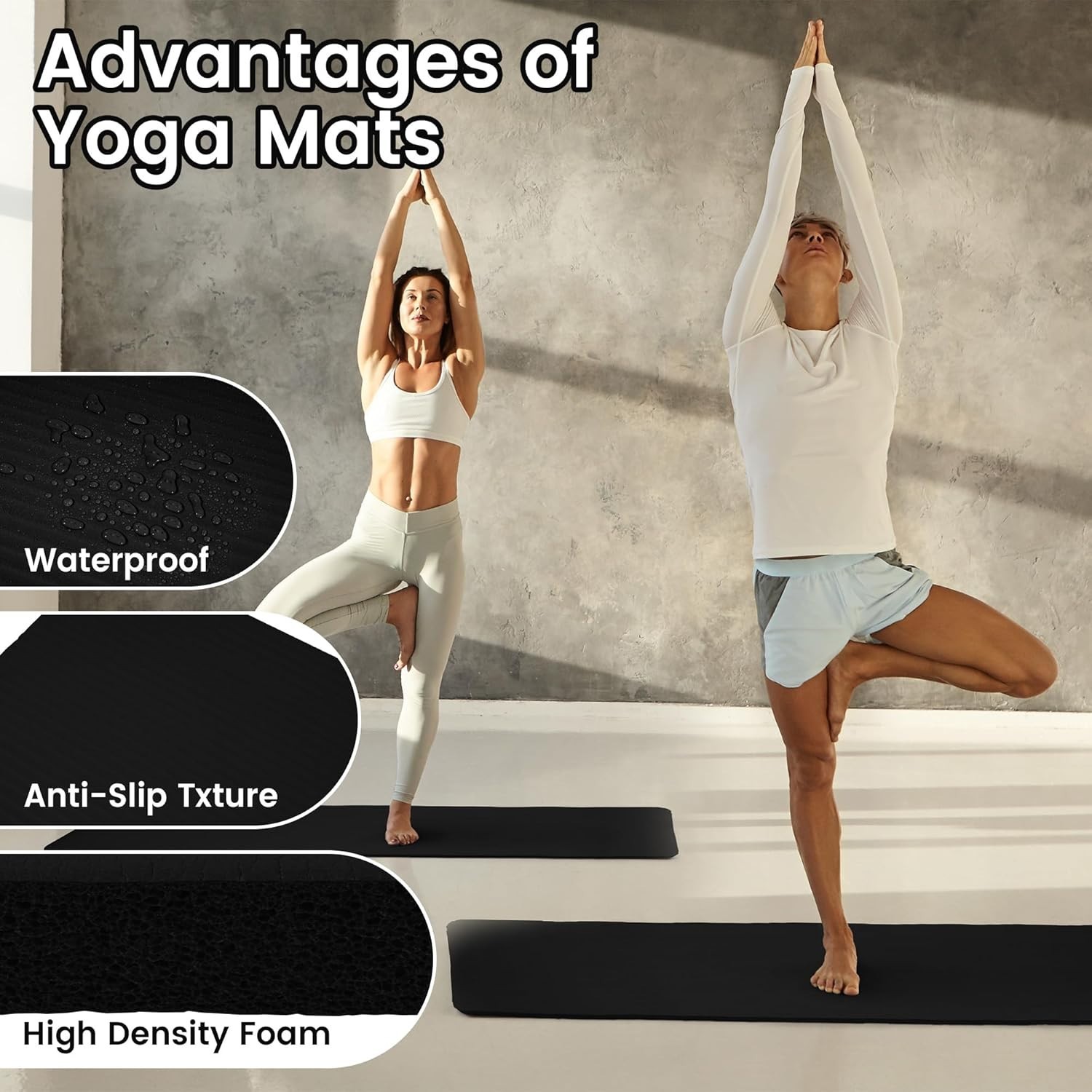 Fitvids Yoga Mat, 1/2-Inch Extra Thick, High Density , Anti Slip, Anti-Tear Exer