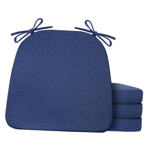 Chair Cushions for Dining Chairs Set of 4, Non Slip Kitchen 4 Pack Navy Blue