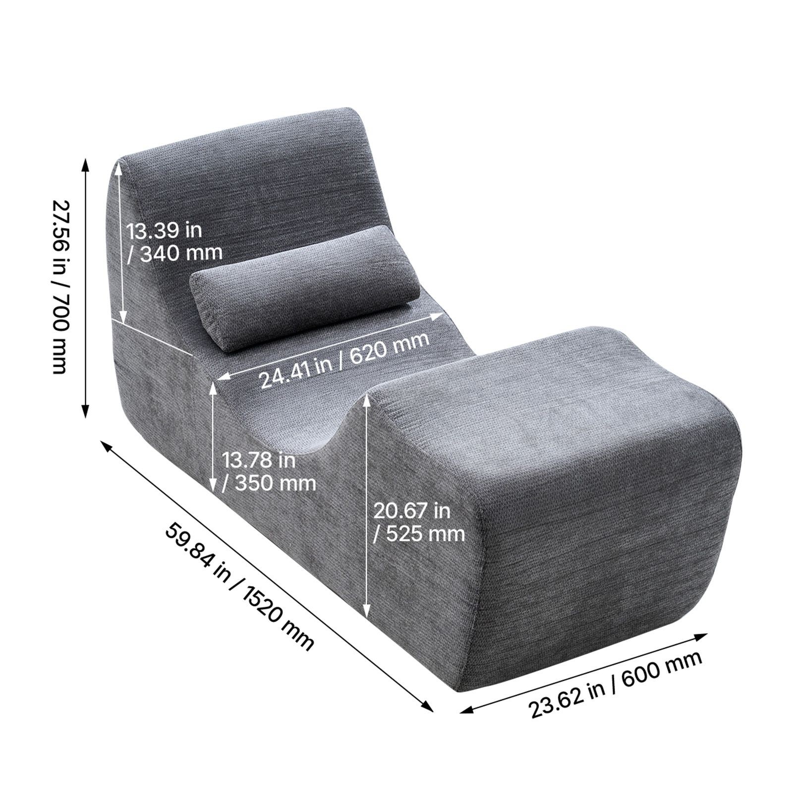 Ergonomic Curved Foam Chaise Lounge for Yoga, Stretching, and Relaxation