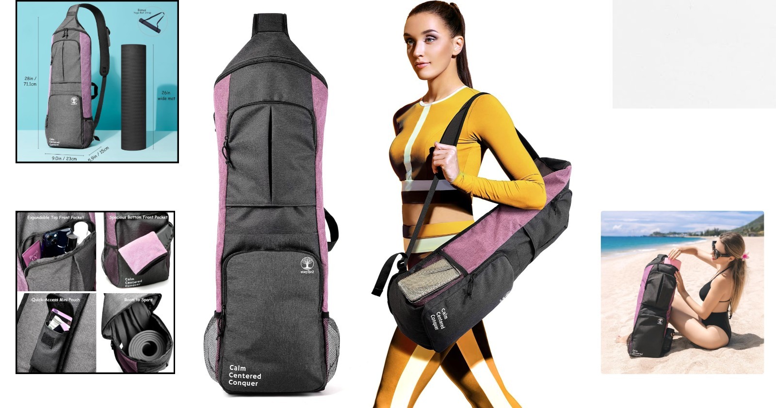 Durable Yoga Bag with Adjustable Strap & Multiple Pockets for Active Lifestyles