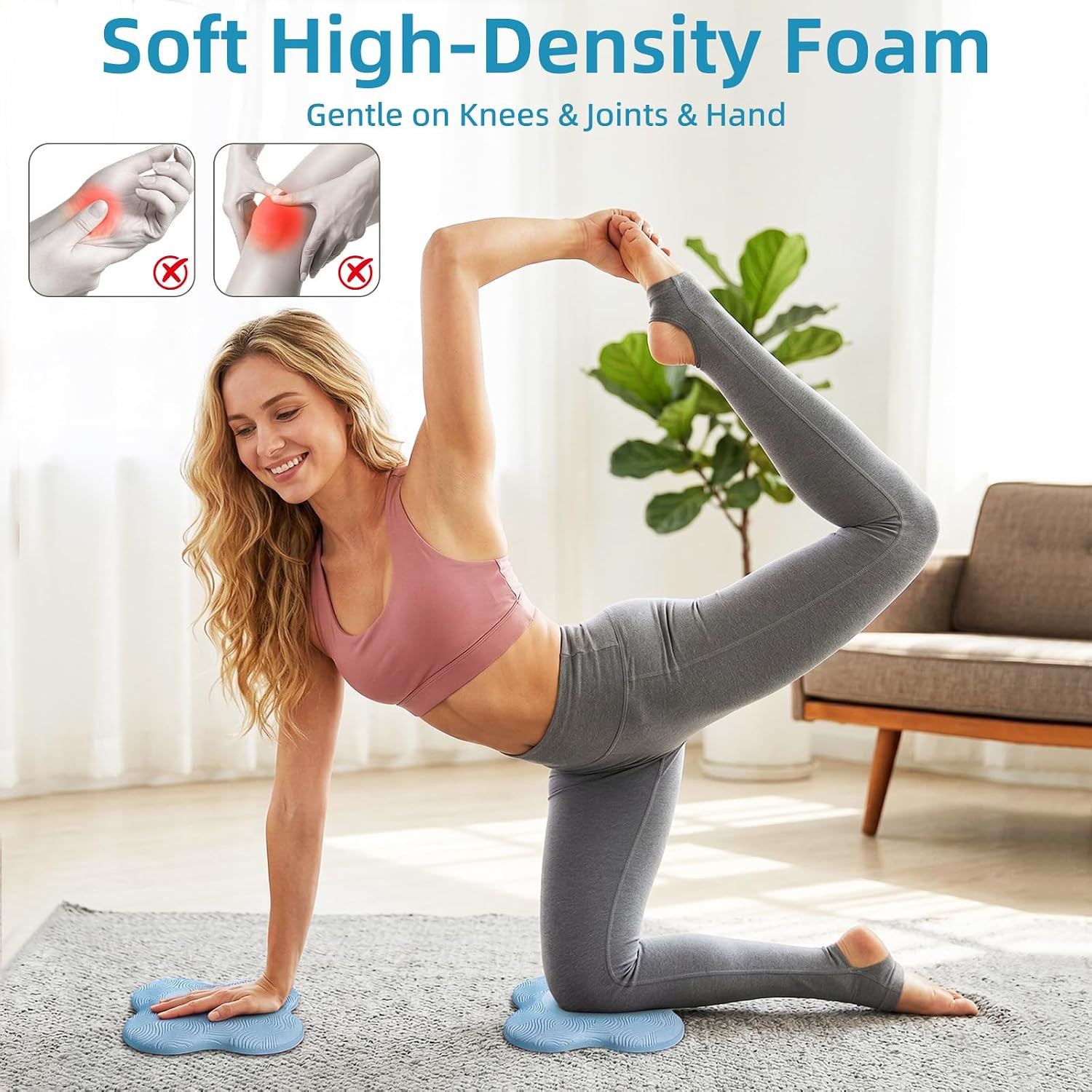Yoga Knee Pads Set of 2 – Extra Soft Non-Slip Yoga Knee Pad Cushion for Knees El