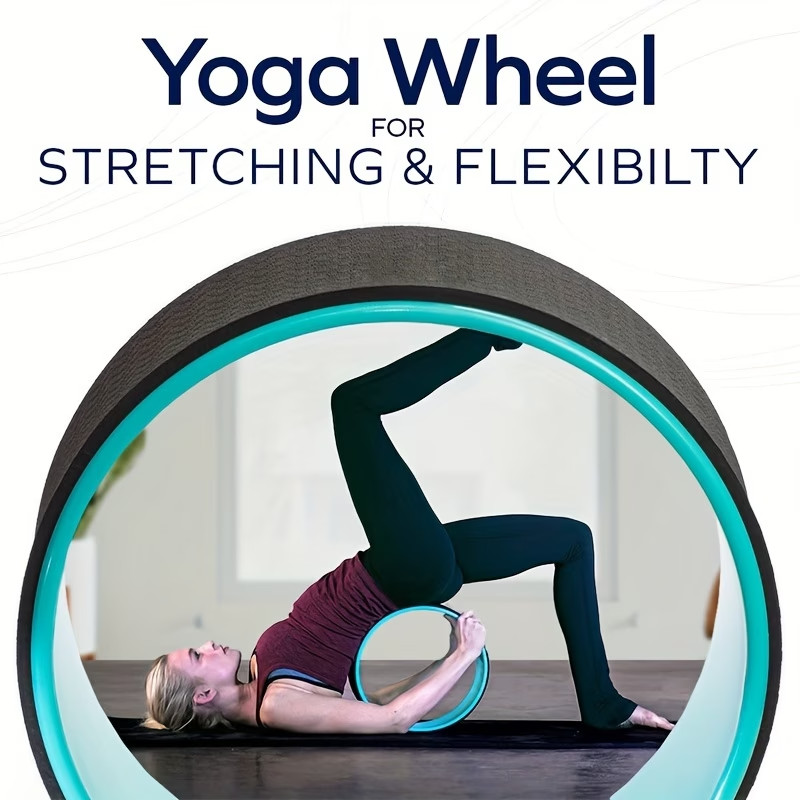 12&Prime; Yoga Wheel for Stretching & Flexibility (Color: Cyan)