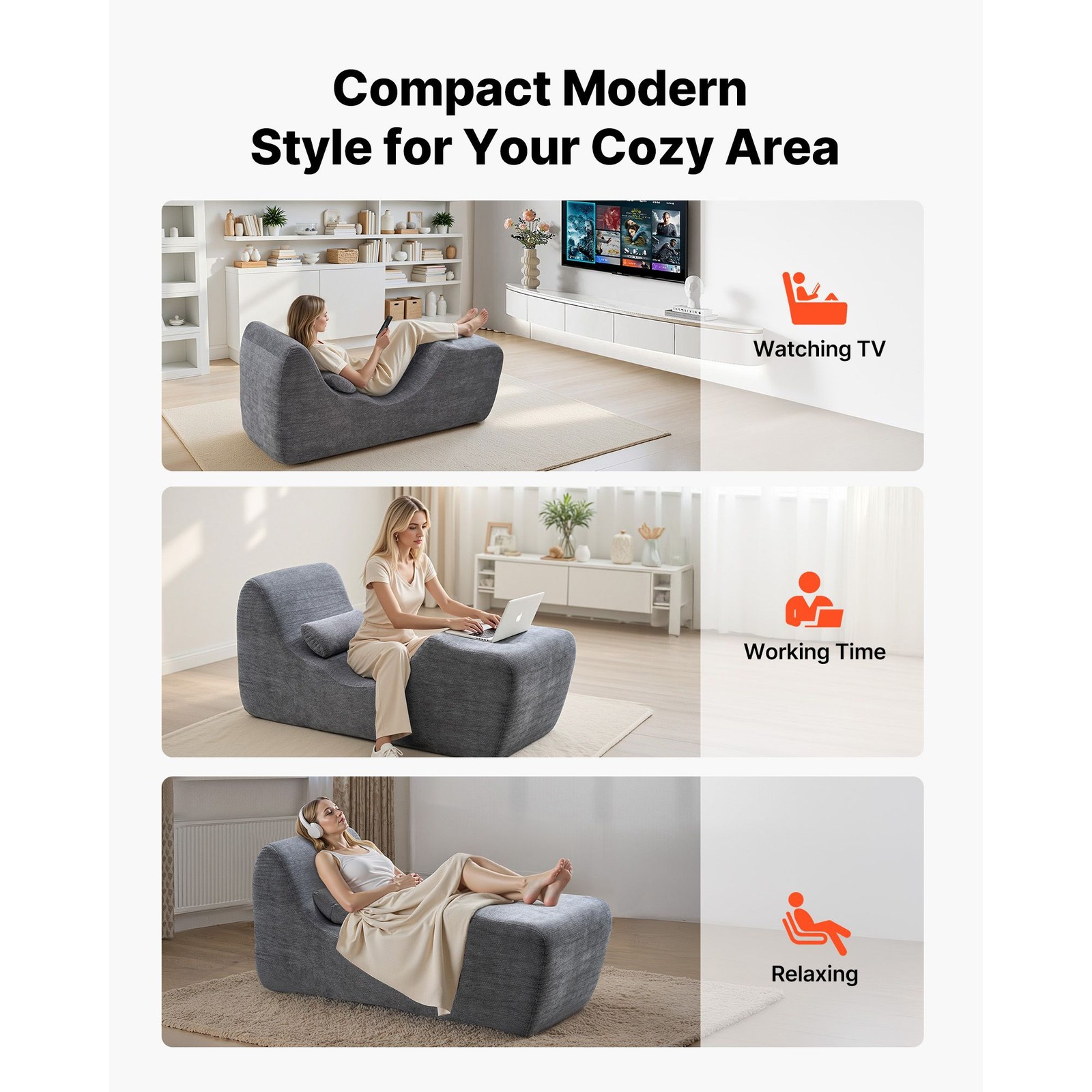 Ergonomic Curved Foam Chaise Lounge for Yoga, Stretching, and Relaxation