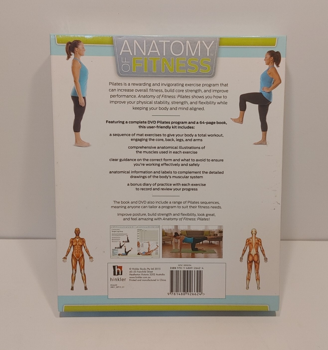 Anatomy of Fitness Pilates Book & DVD in box.