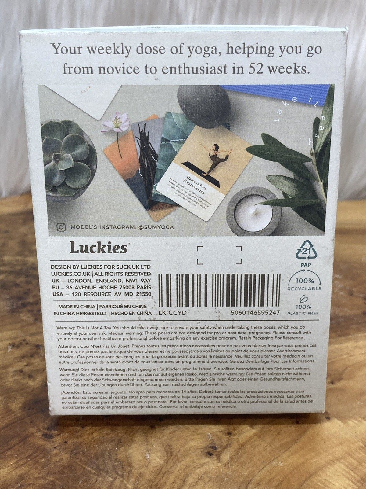 Yoga Deck 52 Yoga Poses Cards For Beginners Luckies Calm Club Relaxation